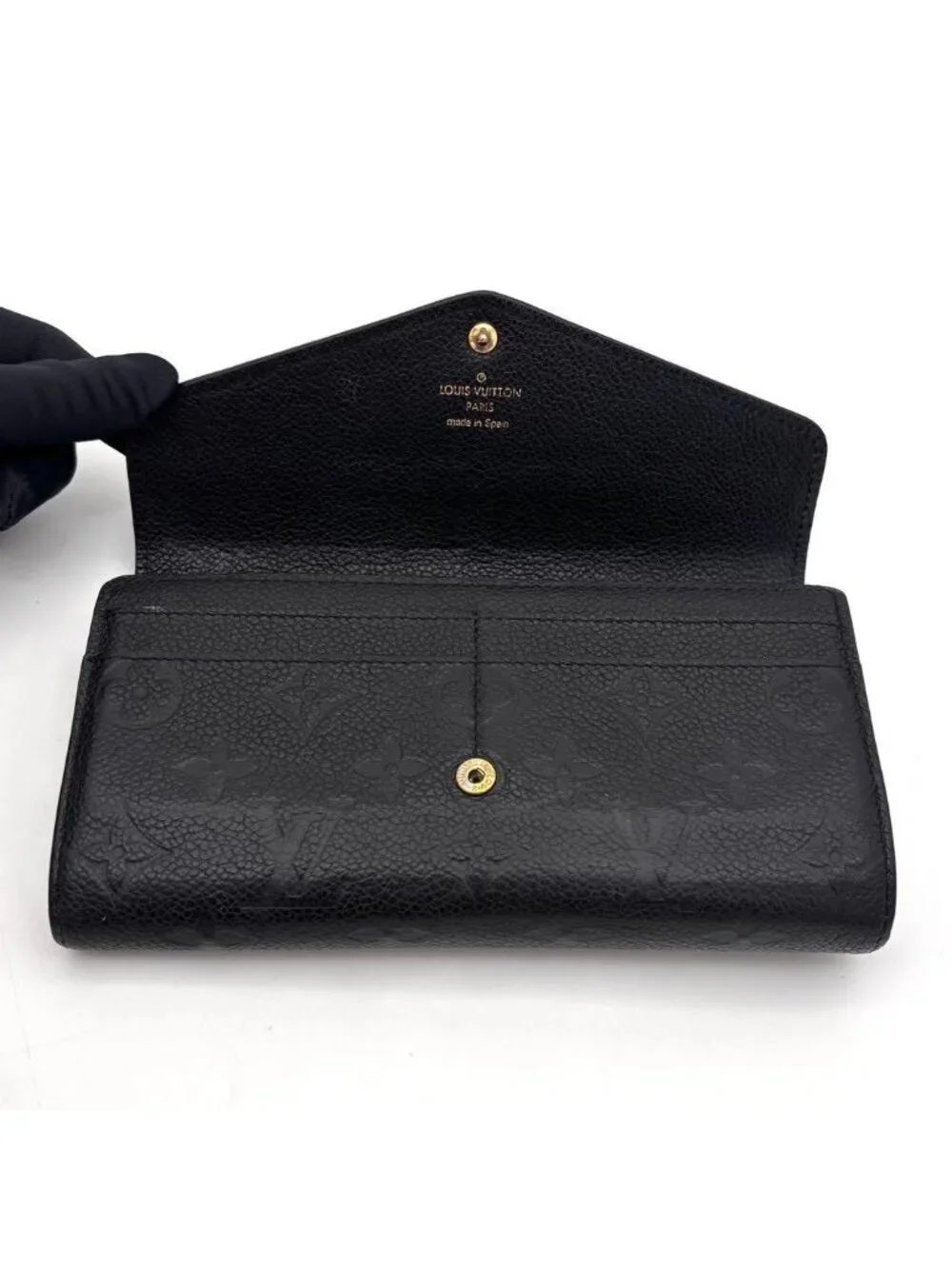 Louis Vuitton Monogram Empreinte Portefeuille Sarah Noir Black Wallet